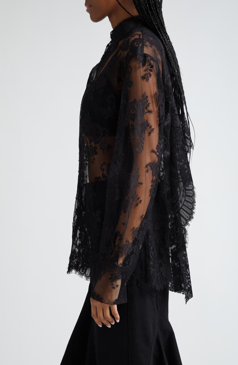 MONSE Open Back Sheer Floral Lace Top, Alternate, color, 