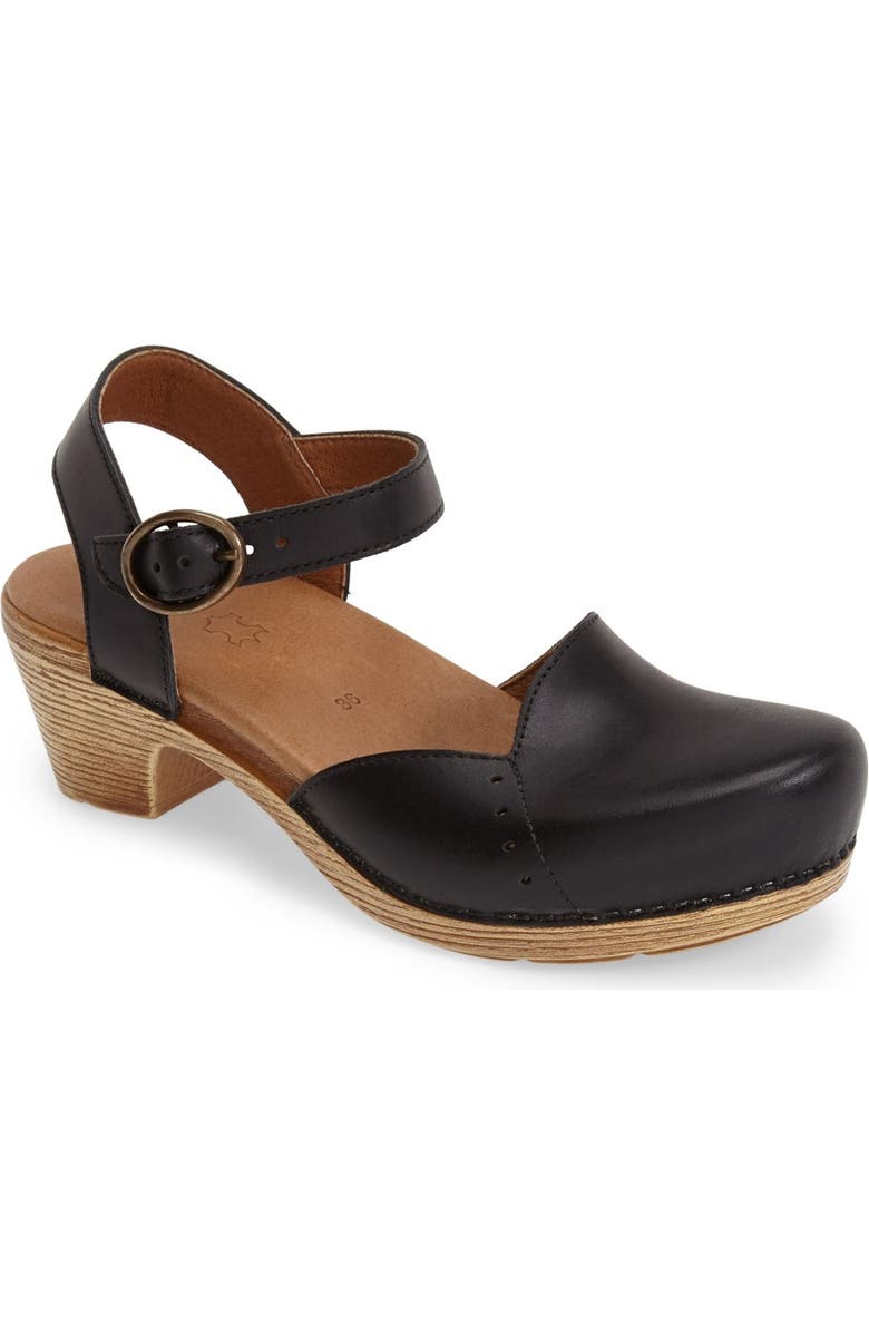 Dansko 'Maisie' Ankle Strap Leather Pump, Main, color,