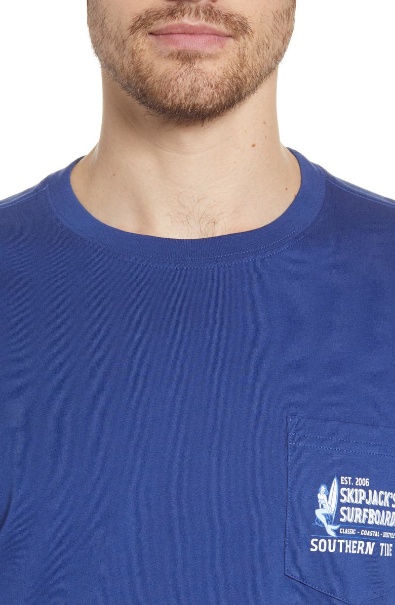 Southern Tide Skipjack's Surfboards Pocket Graphic Tee, Alternate, color,
