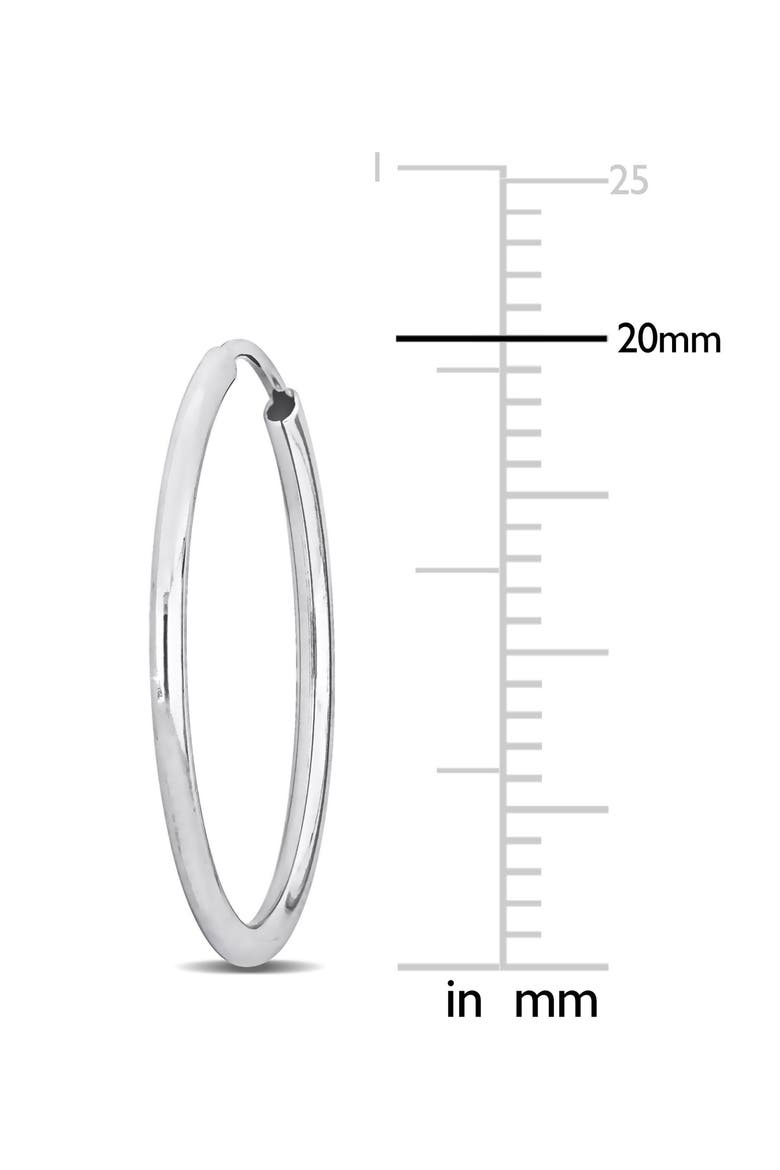 14K Gold Hoop Earrings, 20mm, Alternate, color, WHITE GOLD