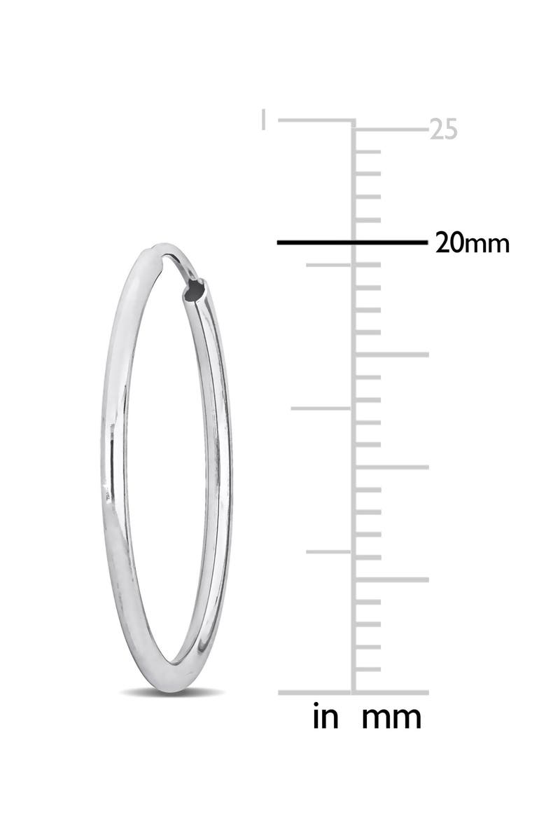 DELMAR 14K Gold Hoop Earrings, 20mm, Alternate, color, White Gold