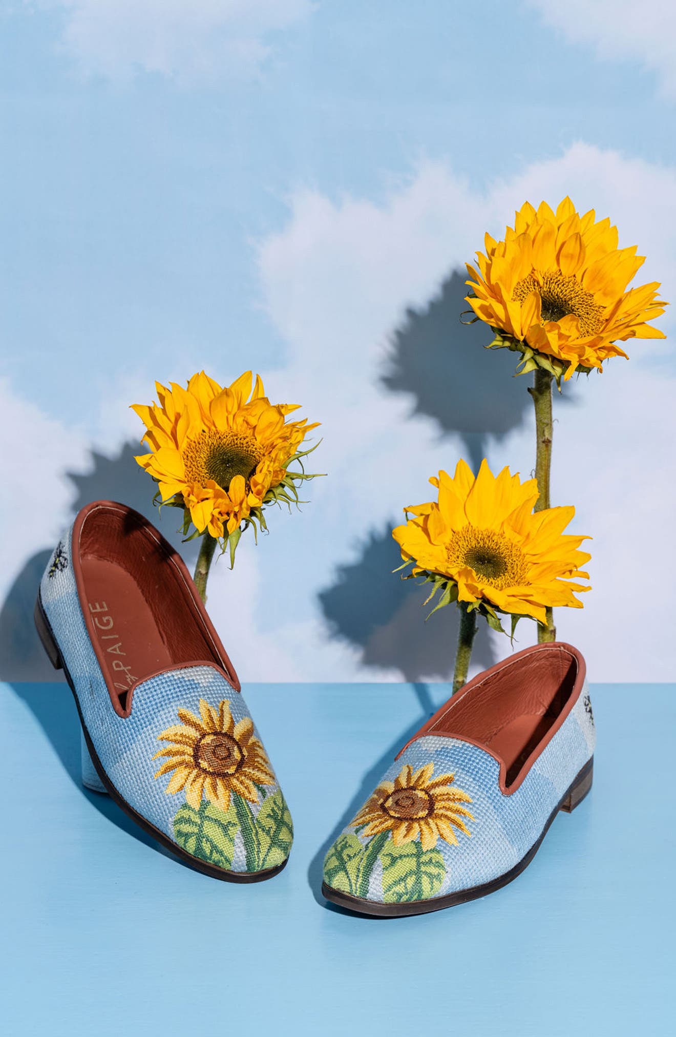 ByPaige Floral Needlepoint Loafer, Alternate, color, Sunflower On Blue