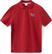 MANGO Embroidered Cotton Piqué Polo