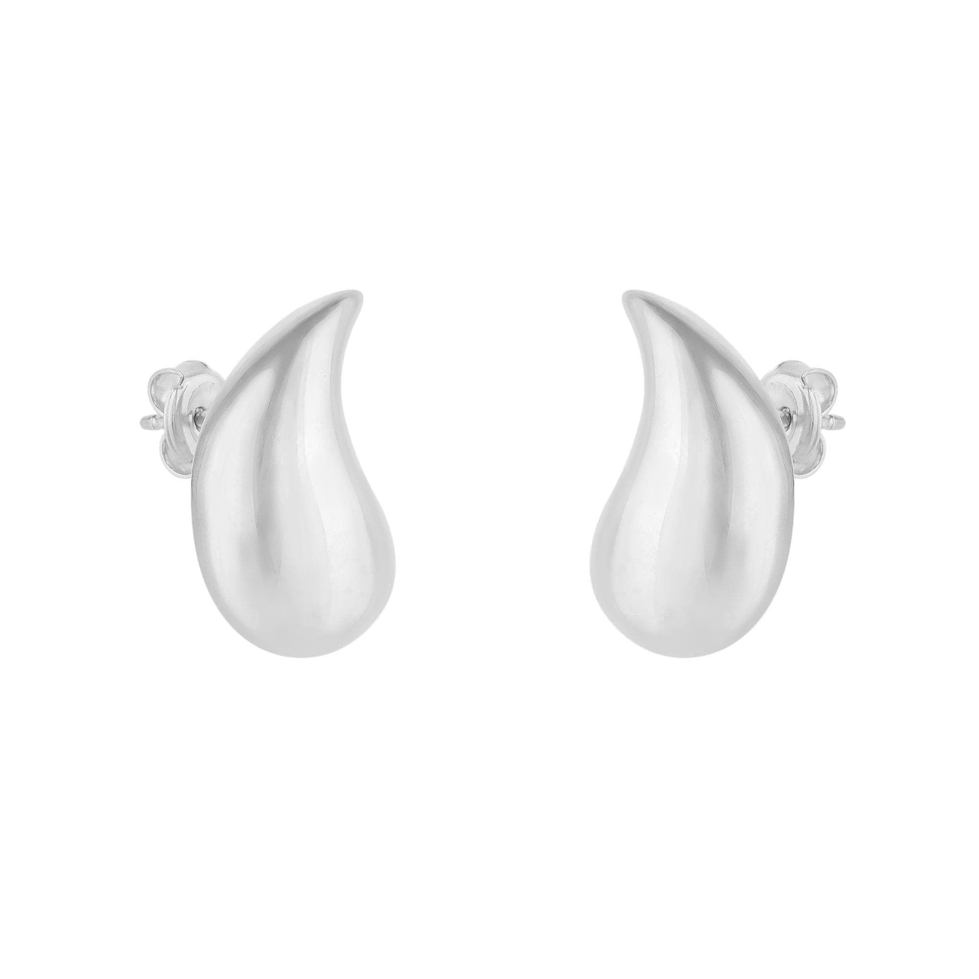 Spero London Pear Teardrop Earrings In Metallic
