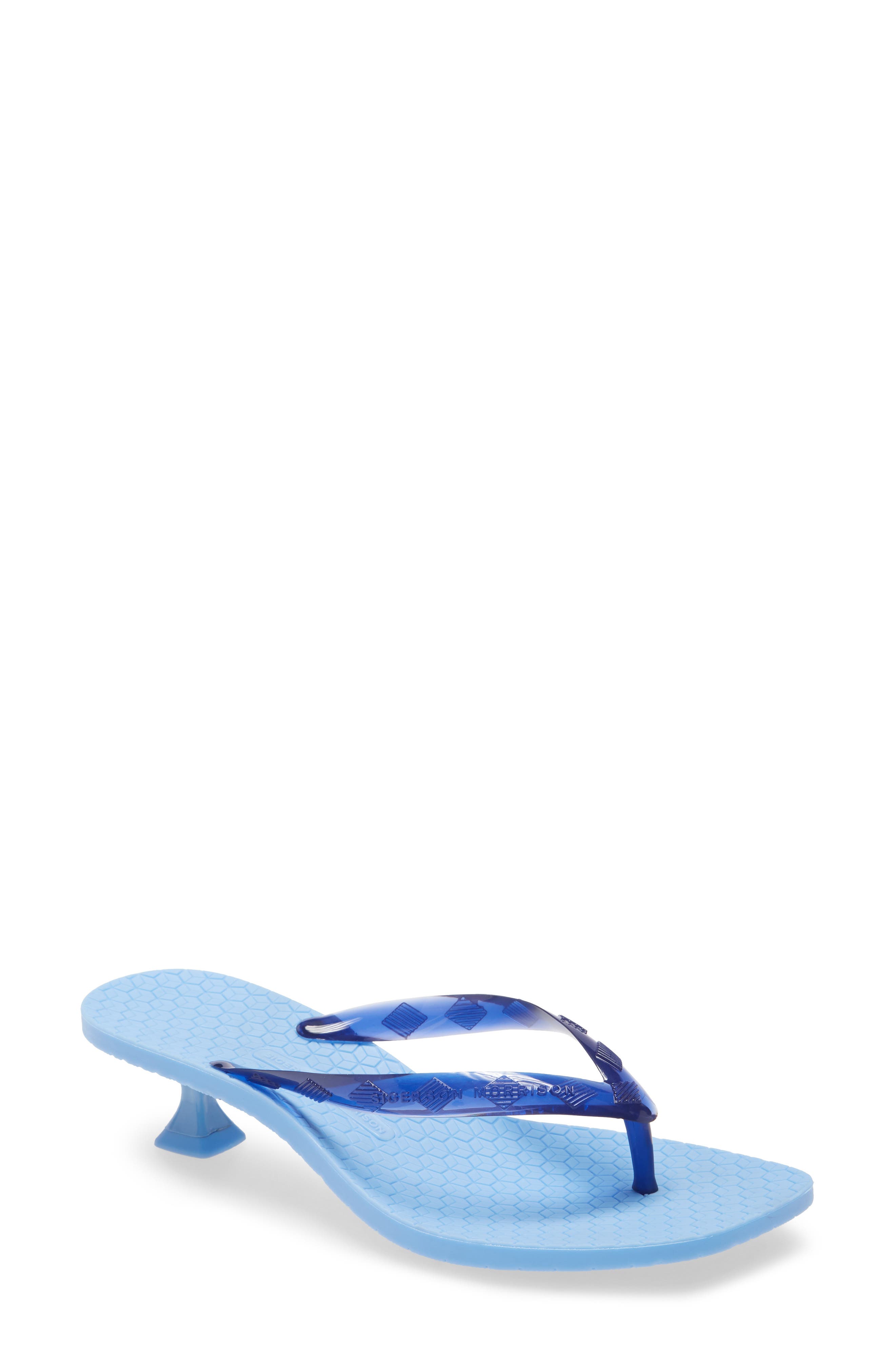 Iconic Kitten Heel Flip Flop, Main, color, LIGHT BLUE/ DARK BLUE