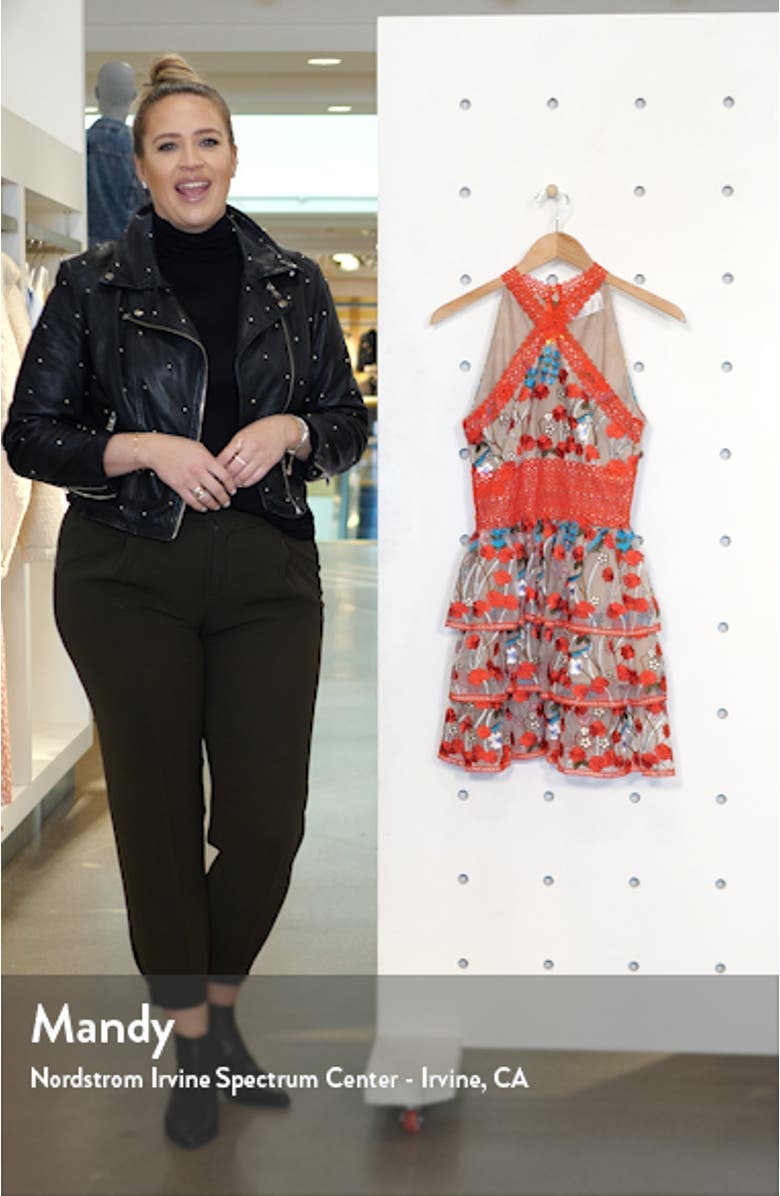 Embroidered Halter Neck Minidress, sales video thumbnail