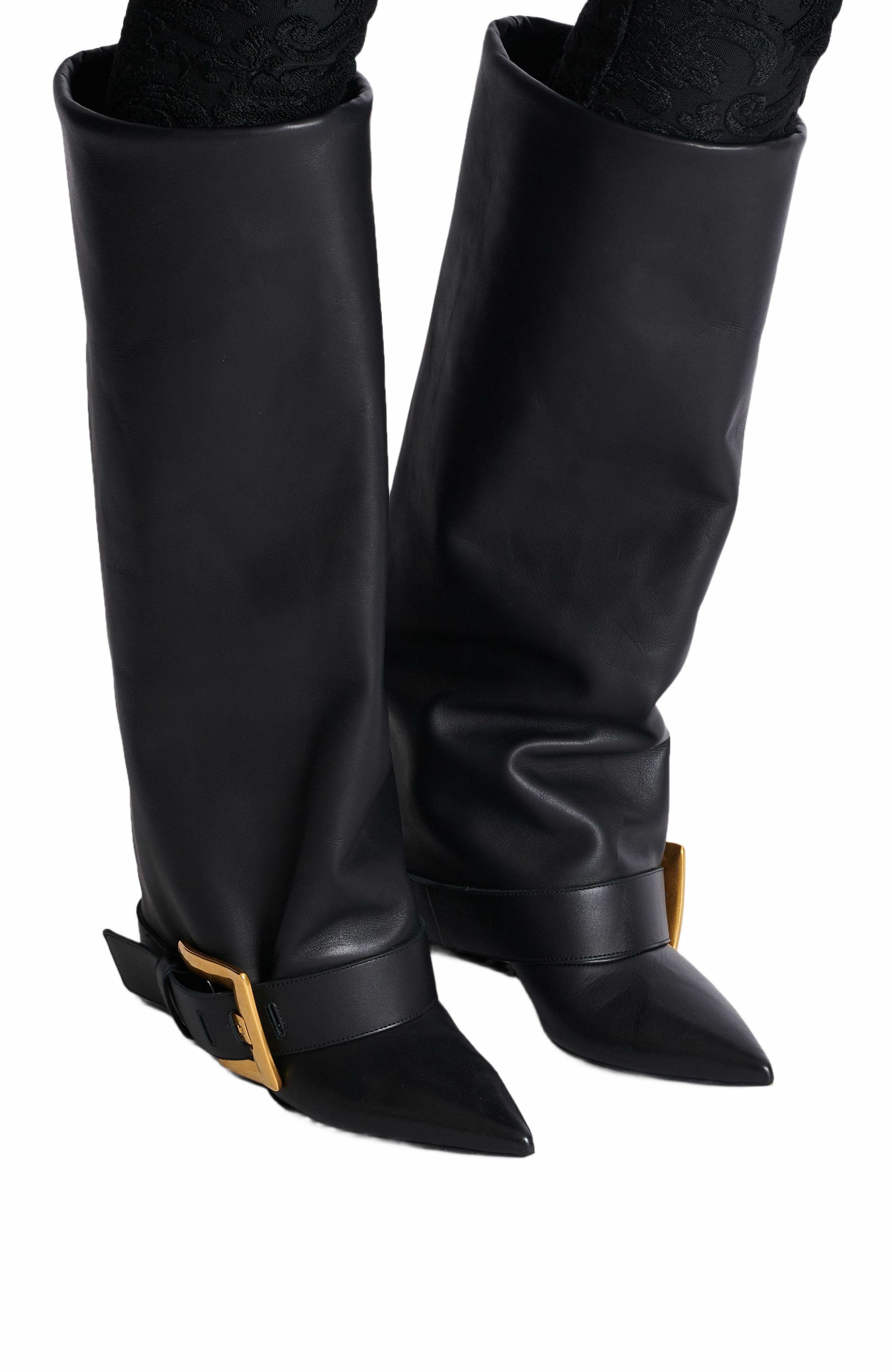 Anthem Calfskin Leather Boots, Alternate, color, Black