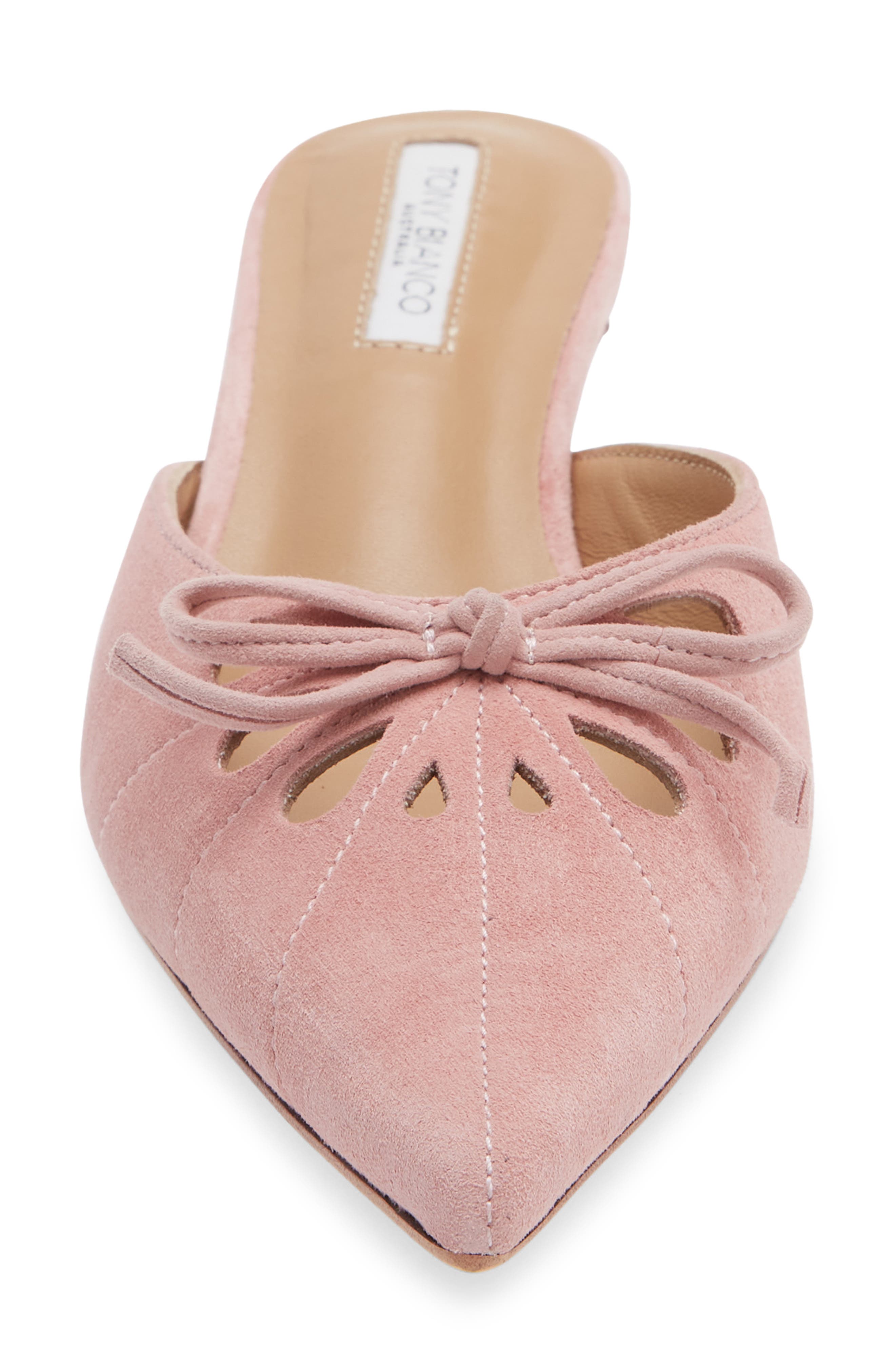 Cammie Pointed Toe Kitten Heel Mule, Alternate, color, BLOSSOM SUEDE