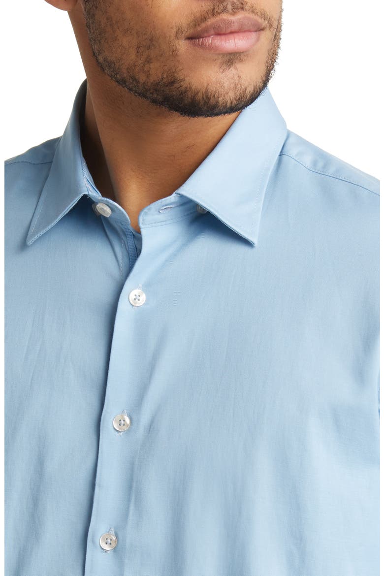 Garment Washed Long Sleeve Button-Up Shirt, Alternate, color, BLUE