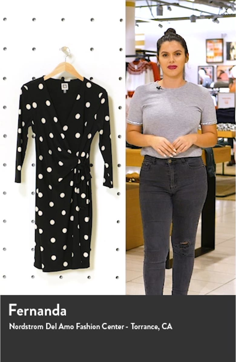 Polka Dot Bracelet Sleeve Wrap Dress, sales video thumbnail