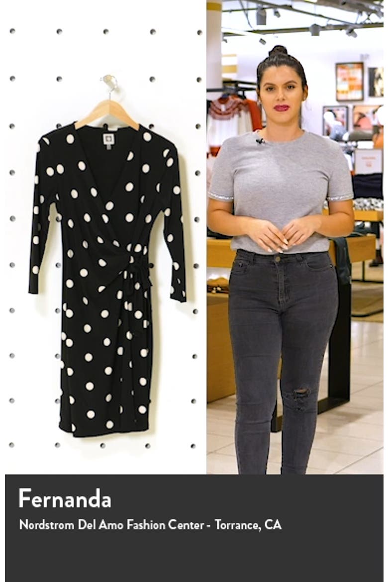 Dot Print Long Sleeve Wrap Dress video