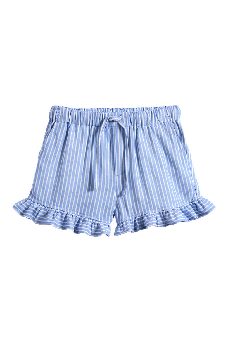 Kids' Ruffle Hem Shorts, Main, color, BLUE STRIPE