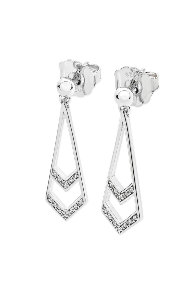 Tie Earrings, Main, color, Silver
