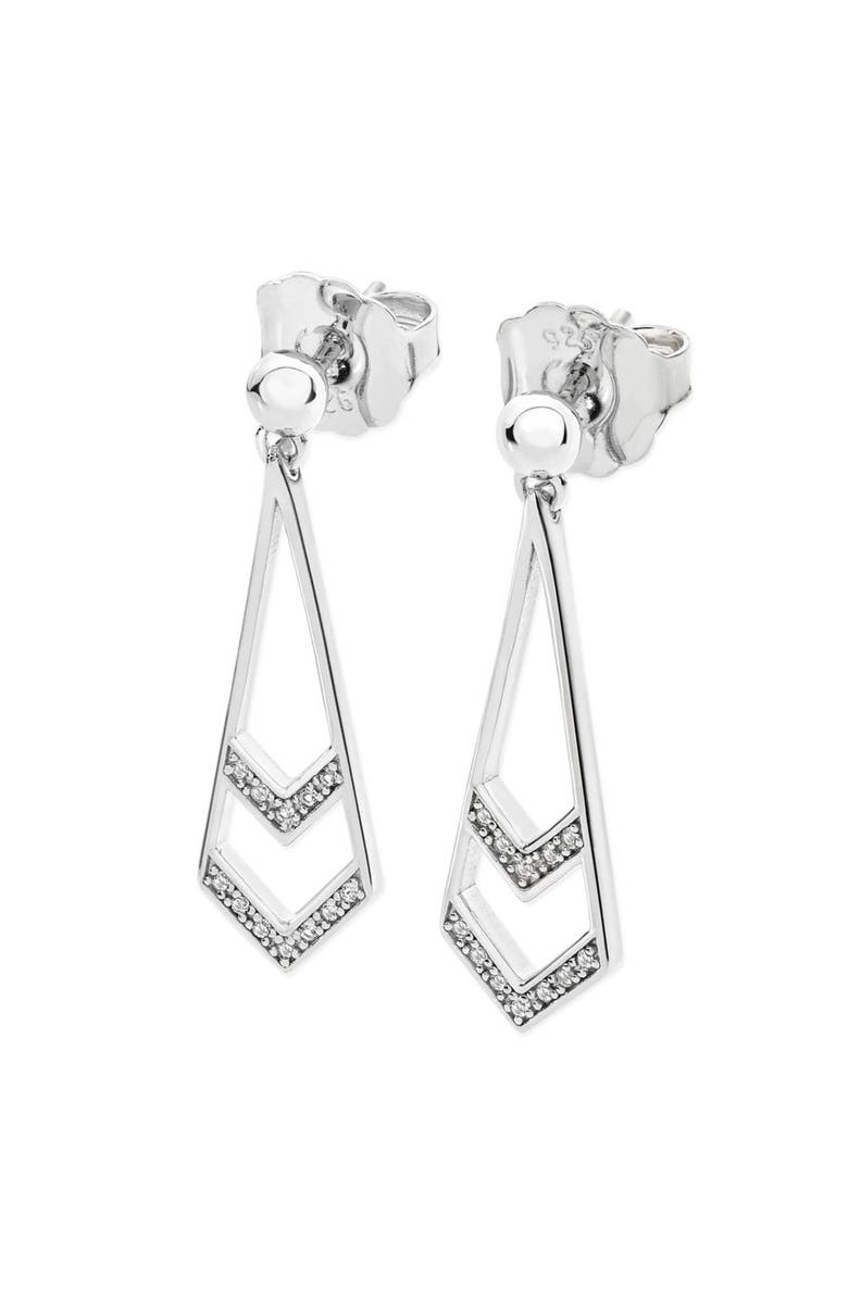 Lucy Quartermaine Tie Earrings, Main, color, Silver