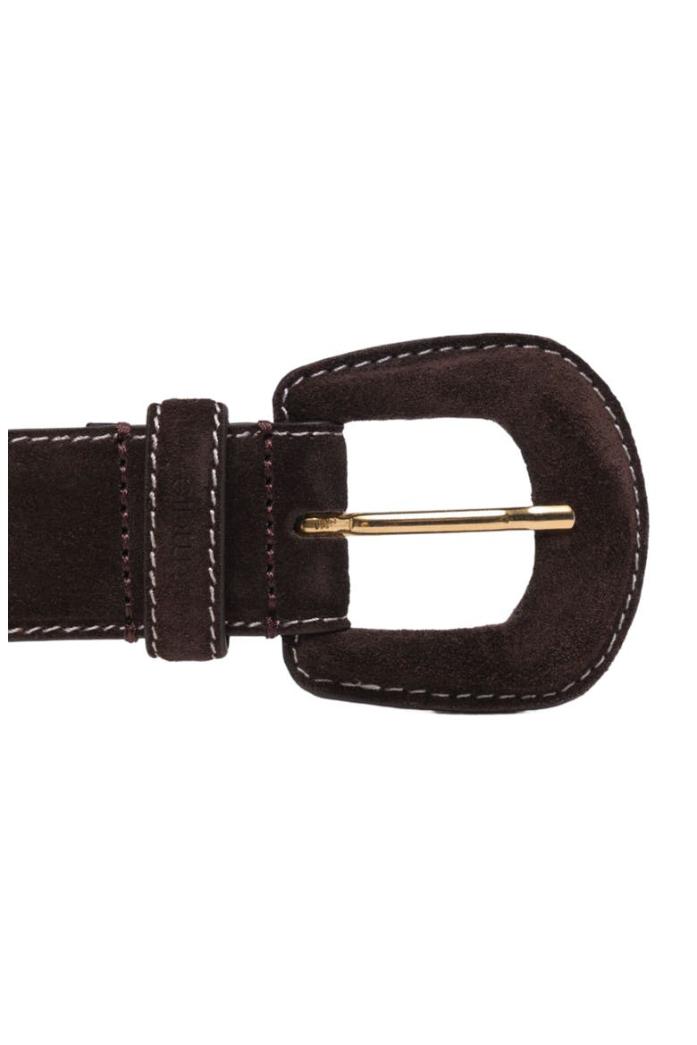 Suede belt, Alternate, color, Dark brown