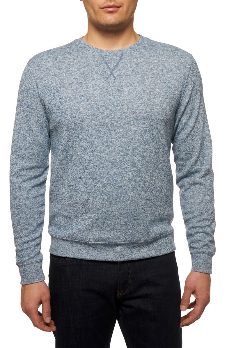 Robert Graham Bassi Marled Double Knit Sweatshirt, Main, color, Dark Teal
