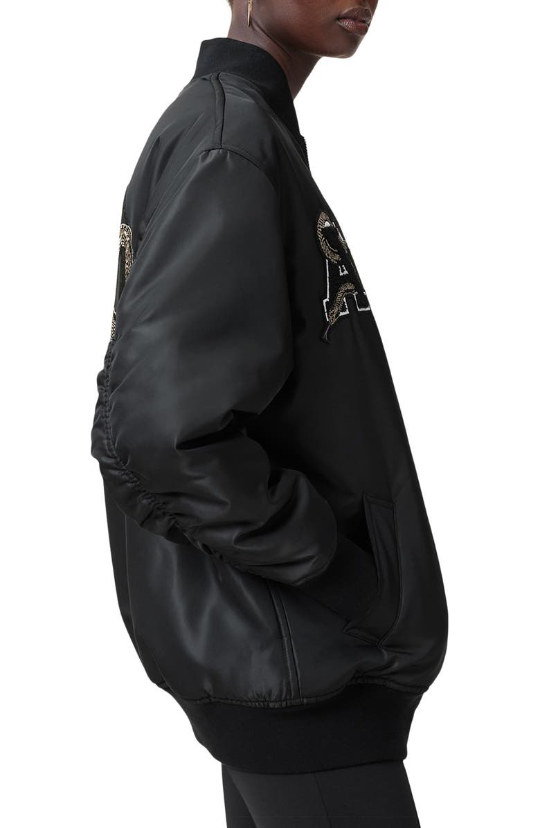 AllSaints Bettie Embroidered Bomber Jacket, Alternate, color,