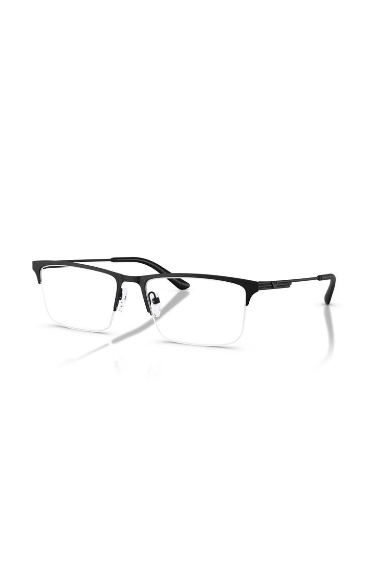 Emporio Armani 55mm Rectangle optical glasses, Main, color, Black