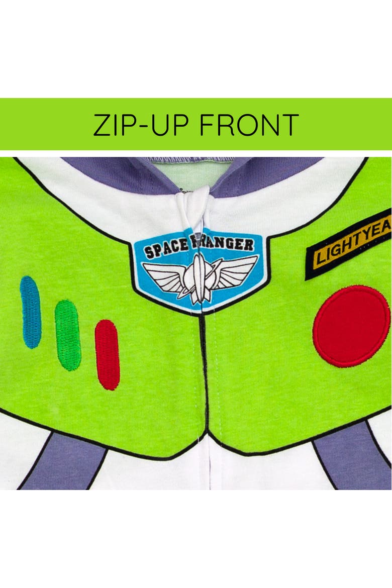 Toy Story Buzz Lightyear Hooded One Piece, Alternate, color, Buzz Lightyear Green