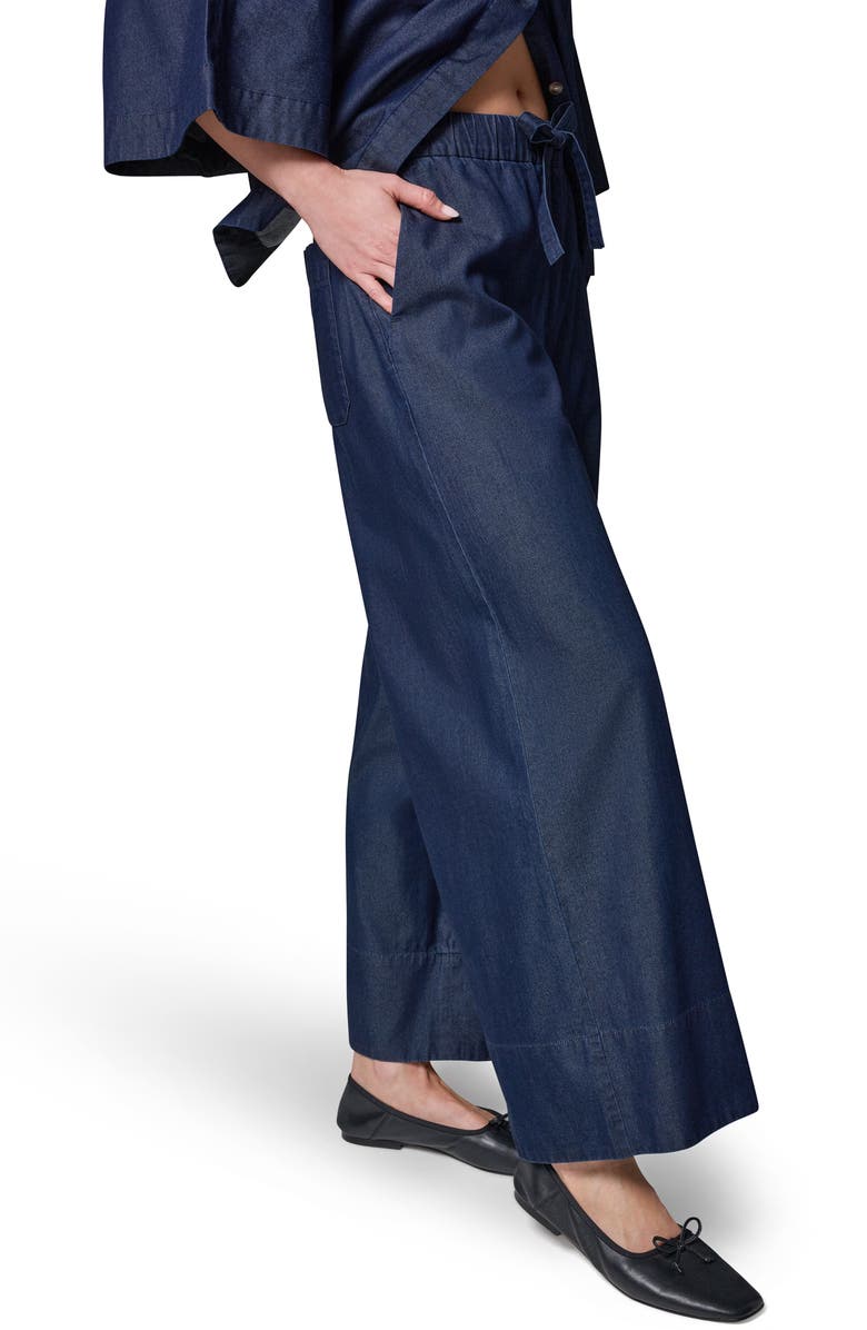 Donna Karan New York The Bali Drawstring Waist Denim Pants, Alternate, color, Dutchess