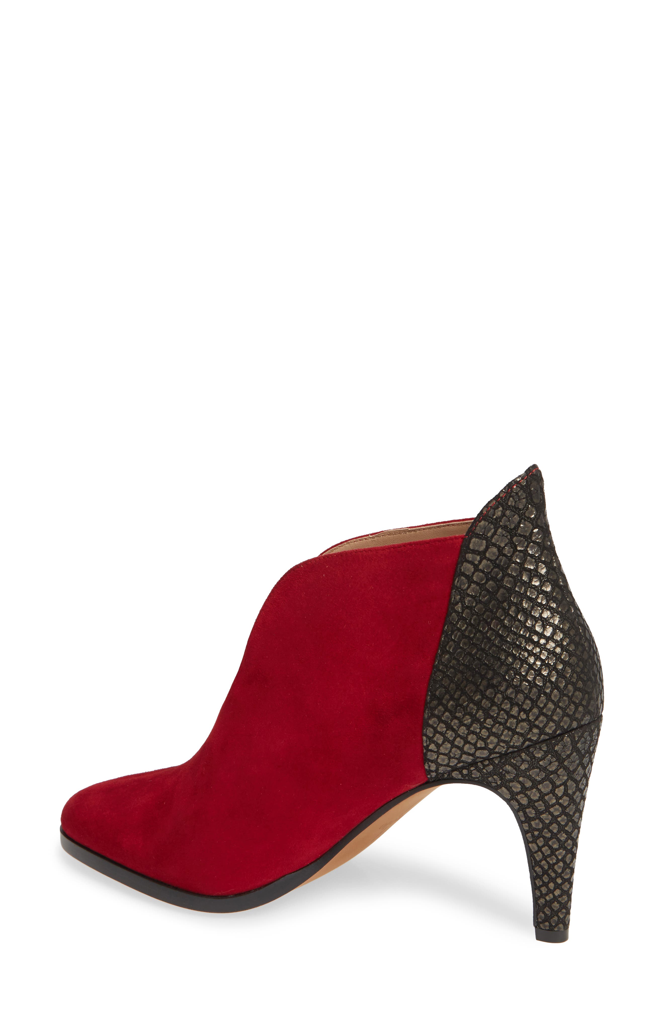Nia Bootie, Alternate, color, RED/ BLACK SUEDE