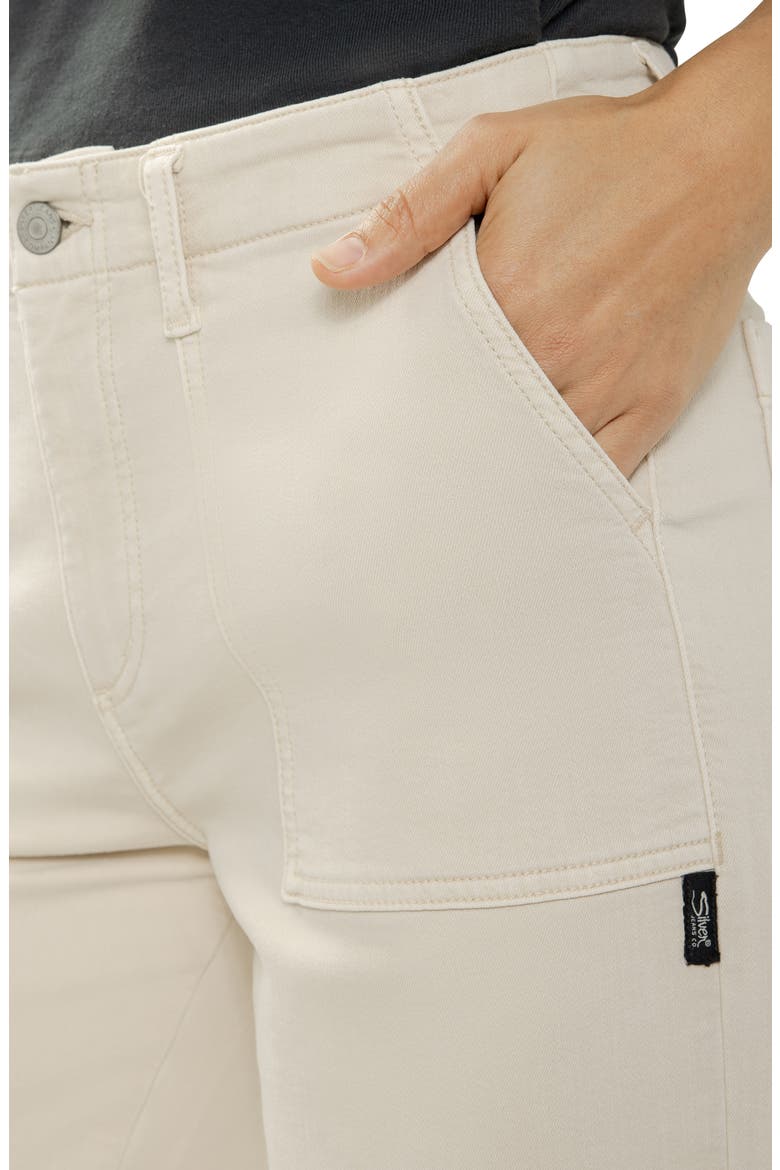 Lightweight Wide Leg Knit Flex Denim Pants, Alternate, color, CREAM