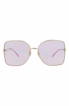 Gucci 62mm Butterfly Sunglasses