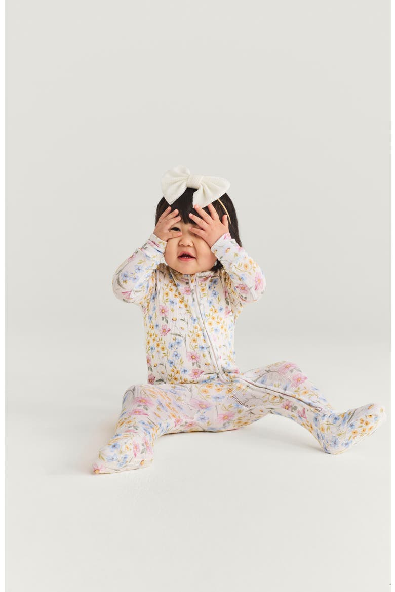 Kids' Pointelle Convertible One-Piece Pajamas, Alternate, color, BEIGE
