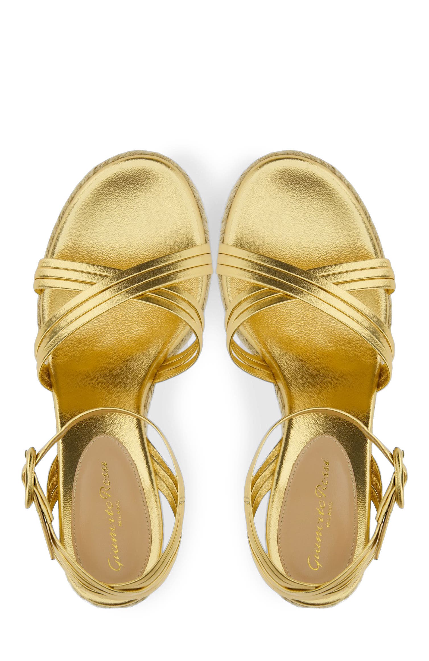 Gianvito Rossi Lianne Beach Espadrillas, Alternate, color, Gold Nappa