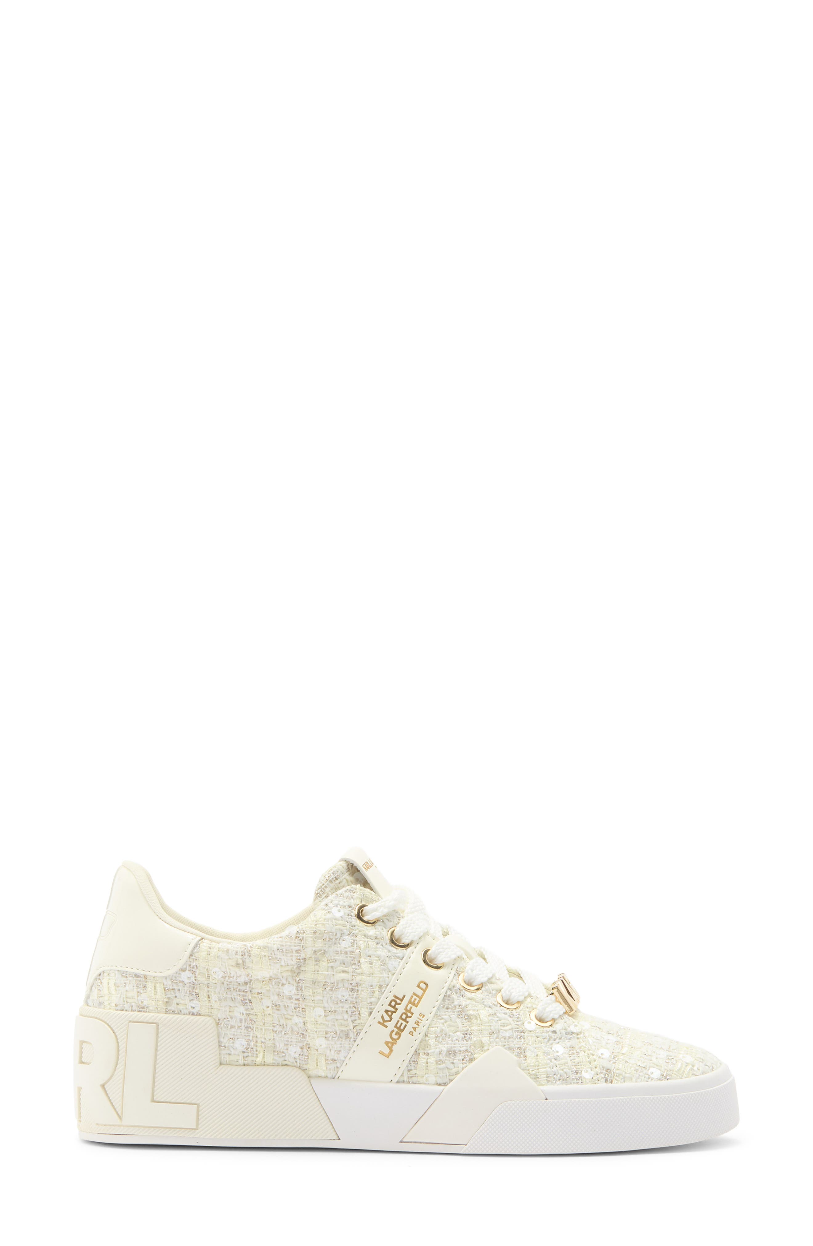 KARL LAGERFELD PARIS Mablyn Lace-Up Sneaker, Alternate, color, Cream