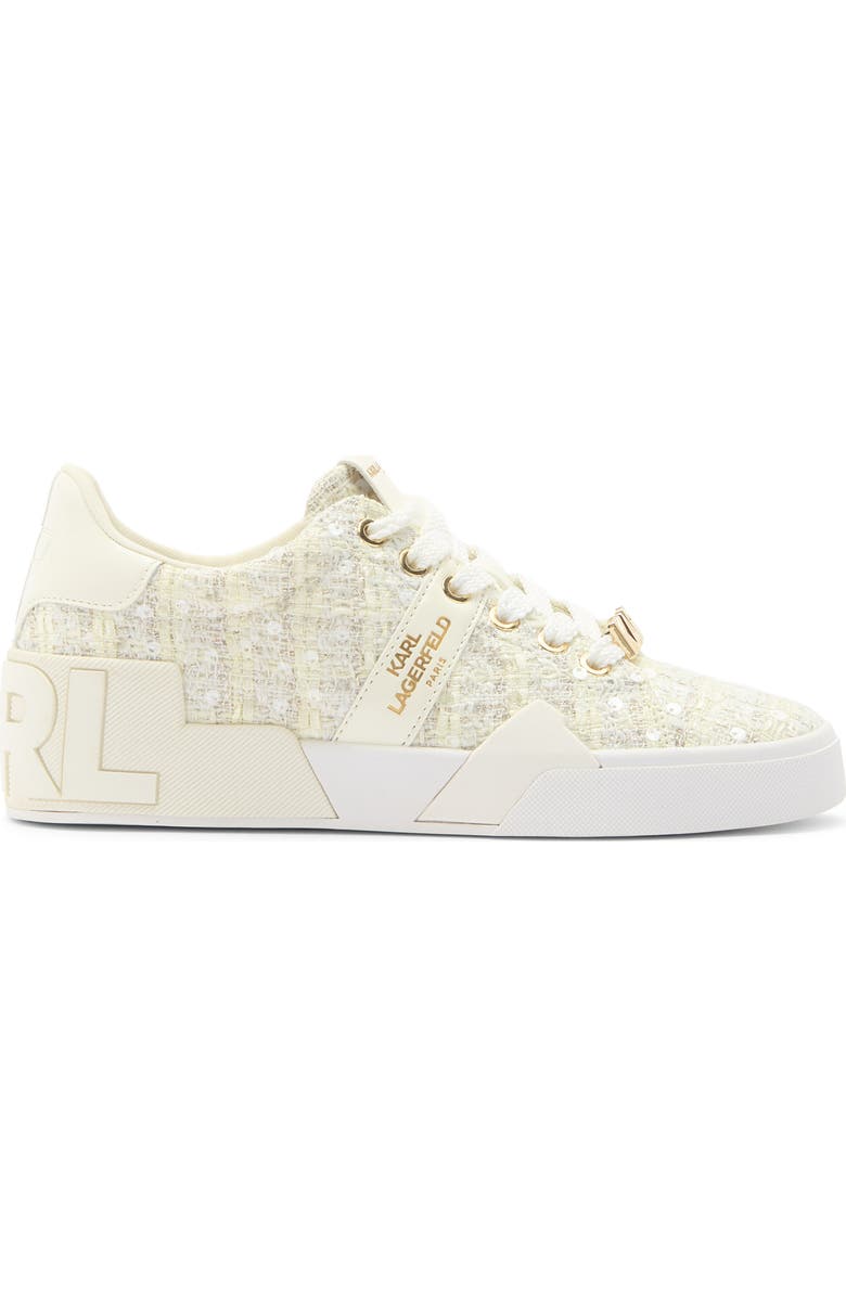 KARL LAGERFELD PARIS Mablyn Lace-Up Sneaker, Alternate, color, Cream