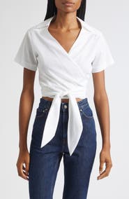 A.L.C. Brielle Tie Front Cotton Top