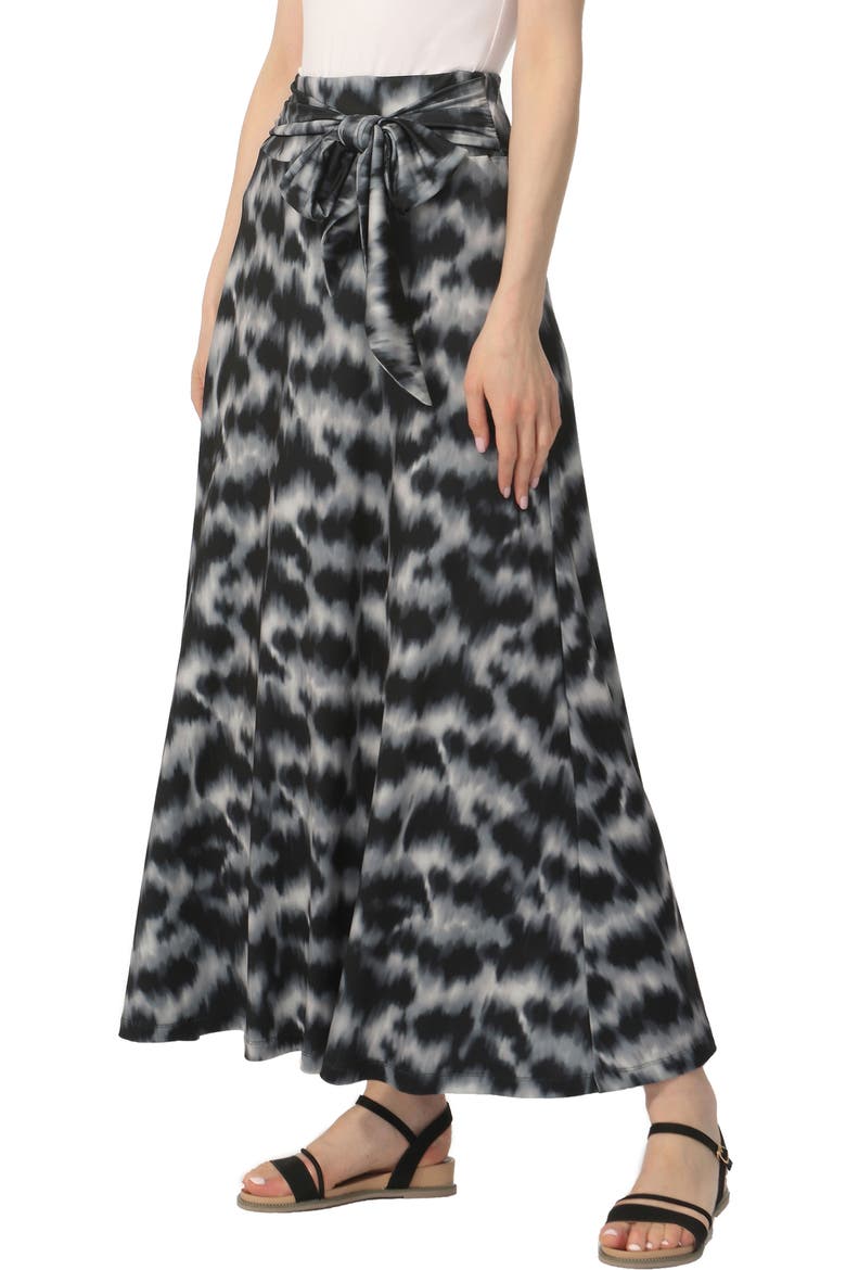 Women's Belted Maxi Skirt, Alternate, color, Black Gray