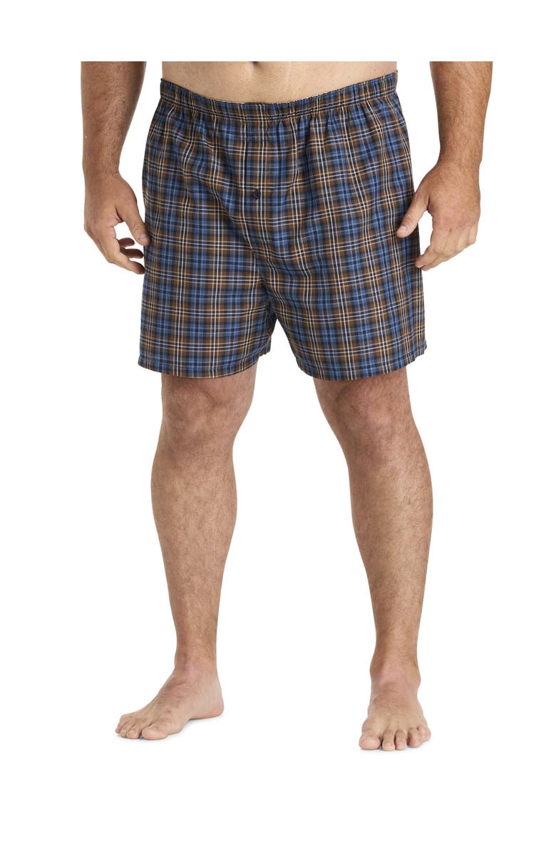 Harbor Bay by DXL Big & Tall 3-pk Woven Boxers, Alternate, color, Java Brown