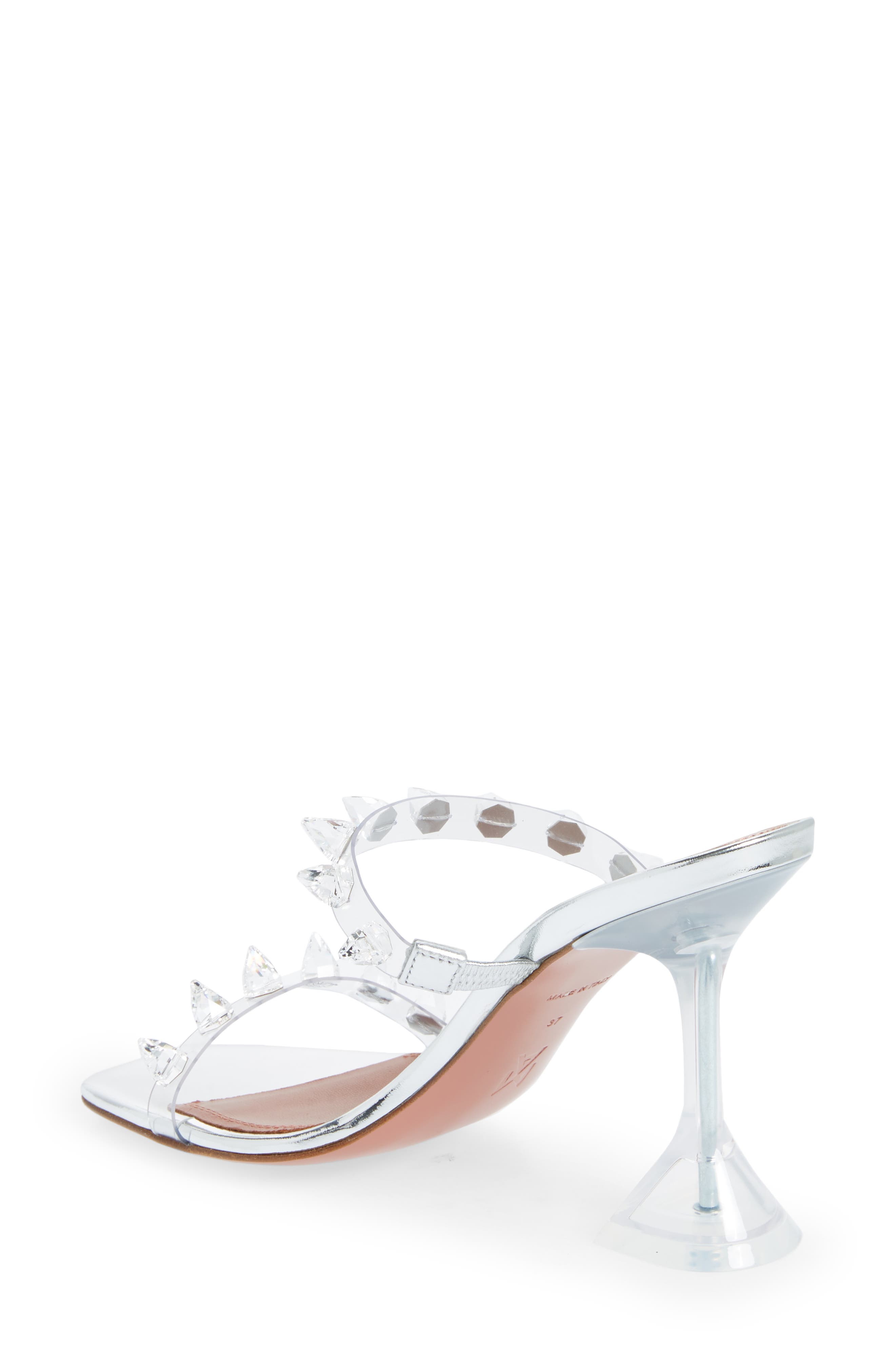 Amina Muaddi Julia Jewel Clear Sandal, Alternate, color, 