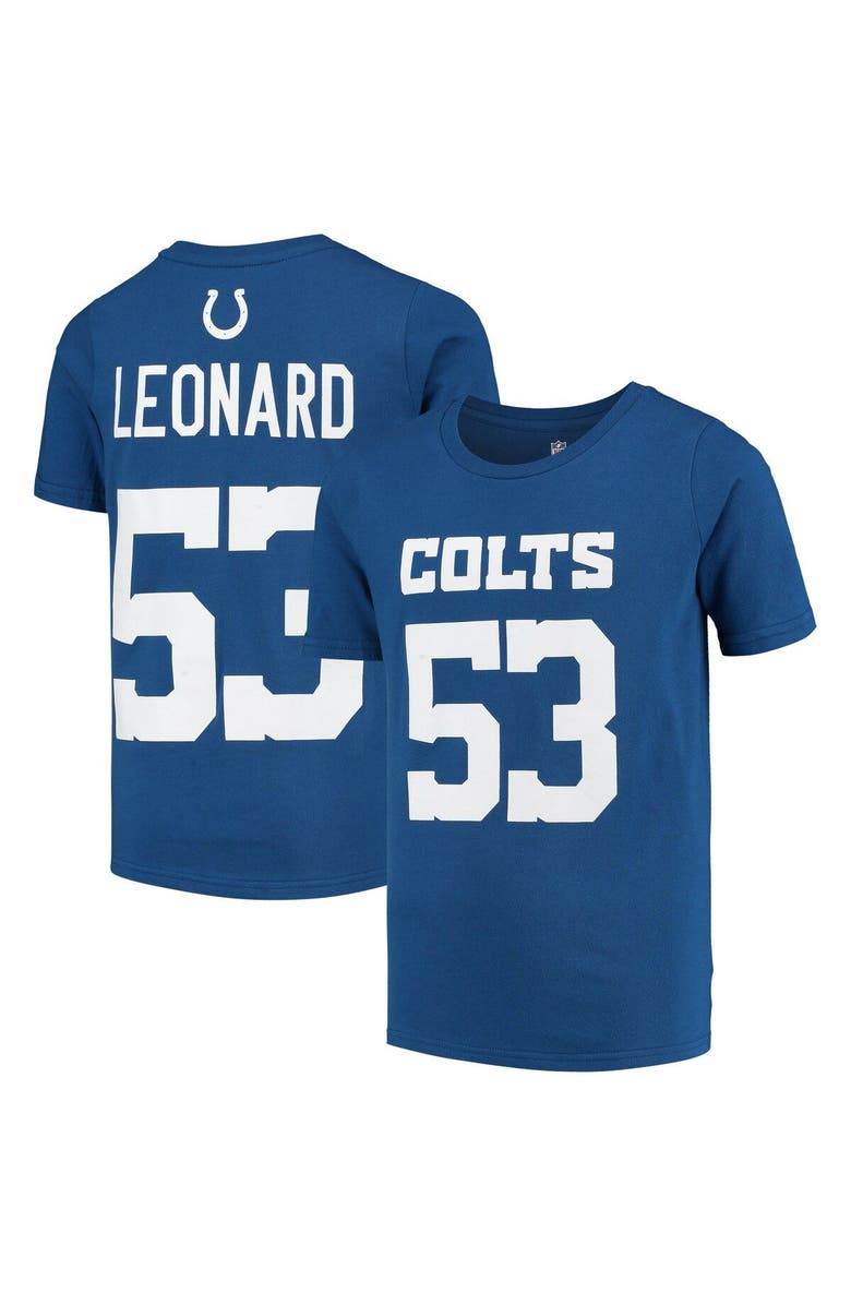 Outerstuff Youth Shaquille Leonard Royal Indianapolis Colts Mainliner Name & Number T-Shirt, Main, color, 