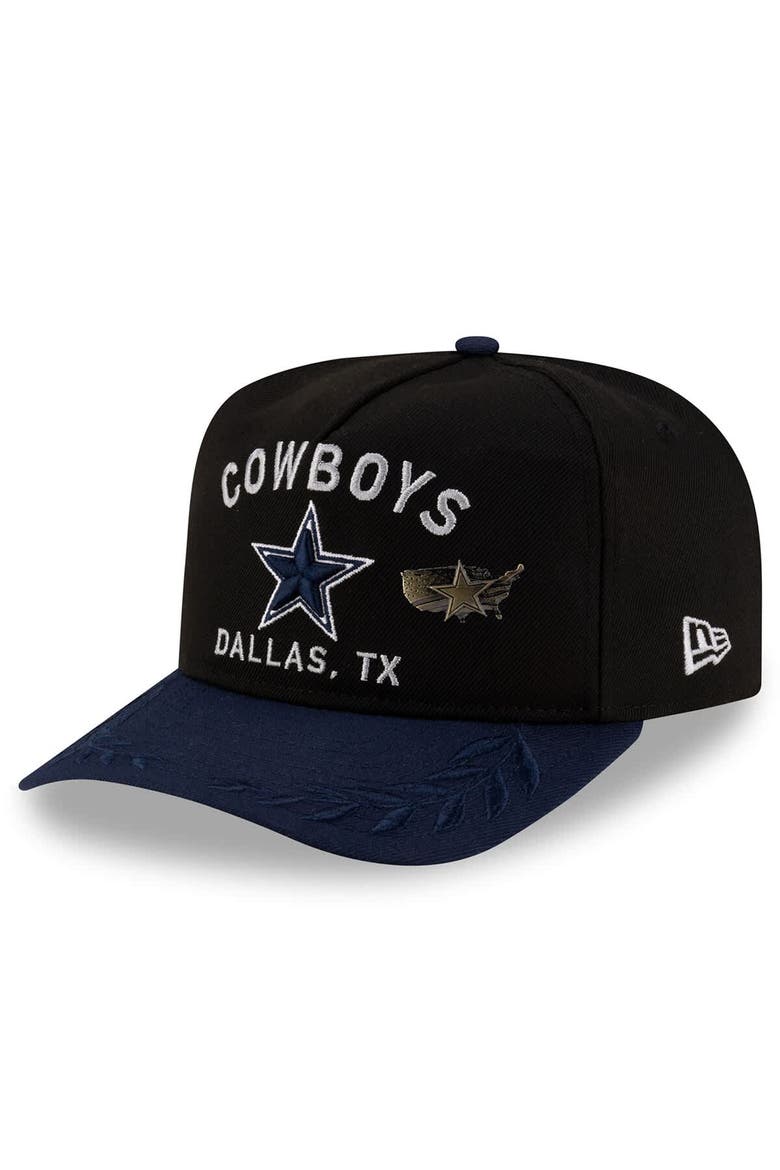 Men's New Era Black/Navy Dallas Cowboys 2025 NFL Draft On Stage A-Frame 59FIFTY Fitted Hat, Main, color, Black