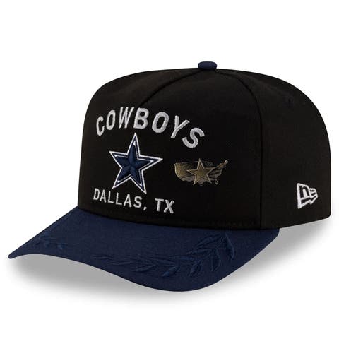 Men's New Era Black/Navy Dallas Cowboys 2025 NFL Draft On Stage A-Frame 59FIFTY Fitted Hat