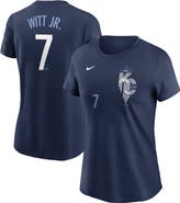 Nike Women's Nike Bobby Witt Jr. Navy Kansas City Royals City Connect Fuse Name & Number T-Shirt
