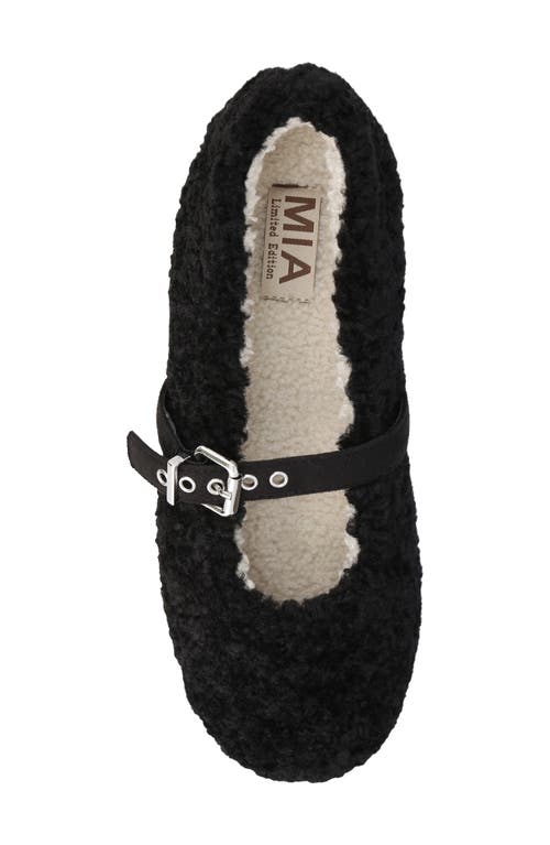 Mia Kayti Faux Shearling Mary Jane Flat In Black