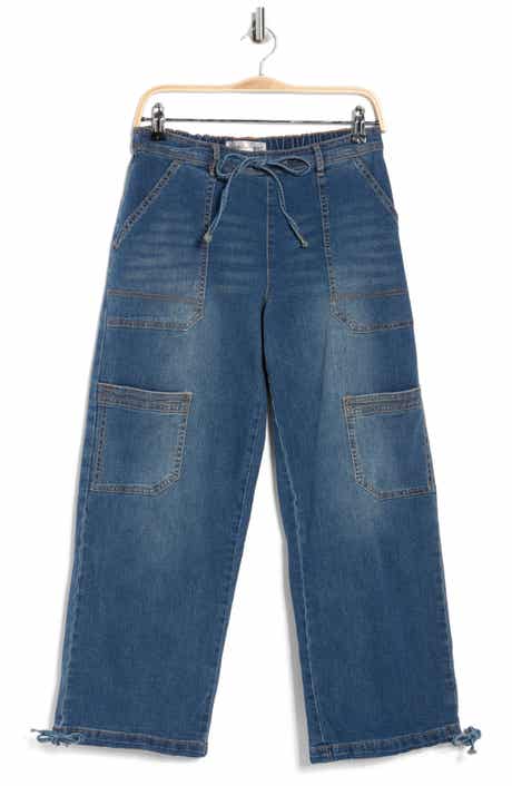Madden Girl Drawstring Hem Denim Joggers