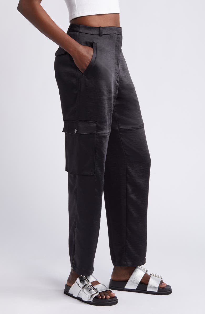 Open Edit Satin Cargo Pants, Alternate, color, 