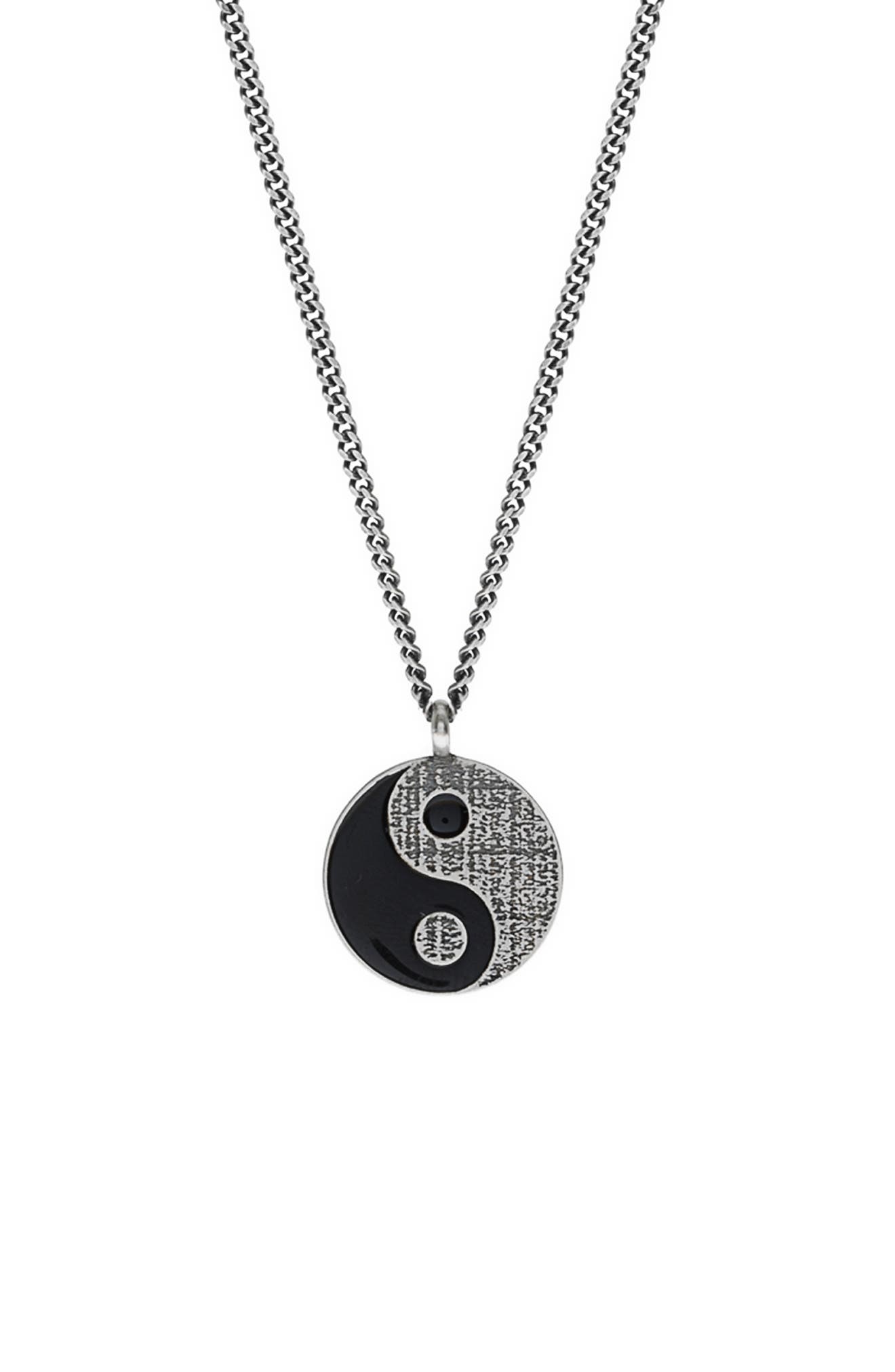 Degs & Sal Men's Yin Yang Pendant Necklace in Black 