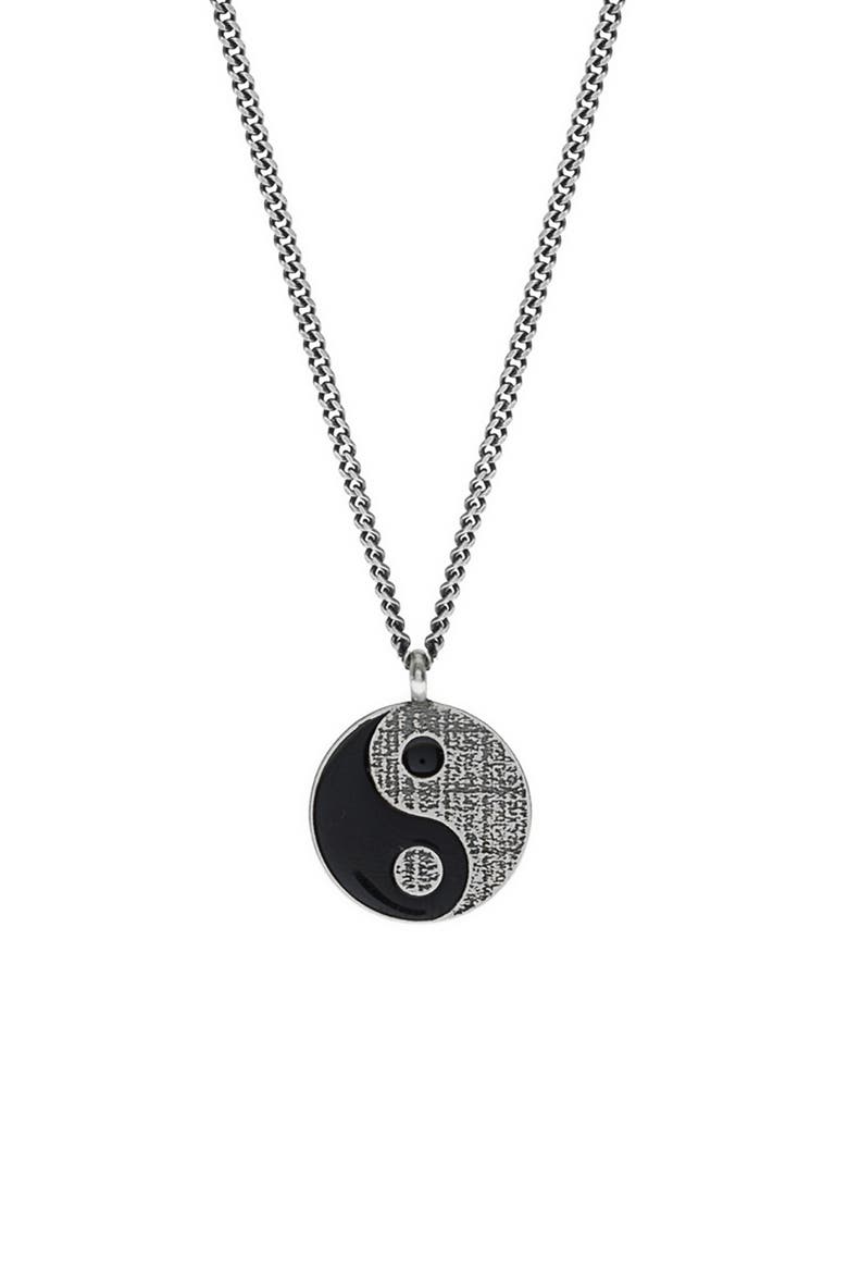 Men's Yin Yang Pendant Necklace, Main, color, BLACK