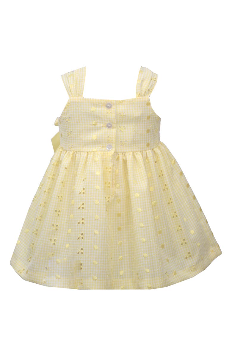 Bonnie Jean Eyelet Bow Shoulder Dress, Alternate, color, Yellow
