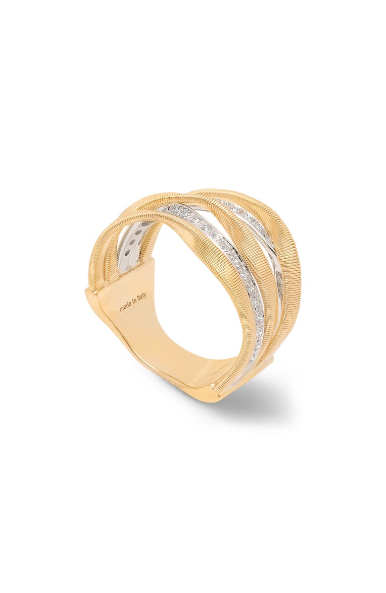 Marco Bicego Diamond Stack Ring, Main, color, Yellow Gold/ Diamond
