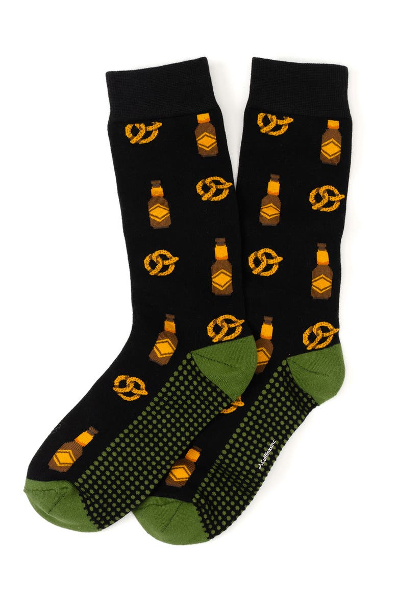 Beer Snacks Crew Socks, Alternate, color, BLACK