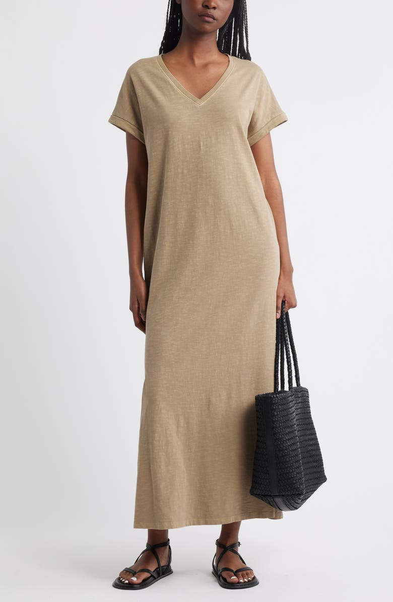 Cotton V-Neck Maxi Dress