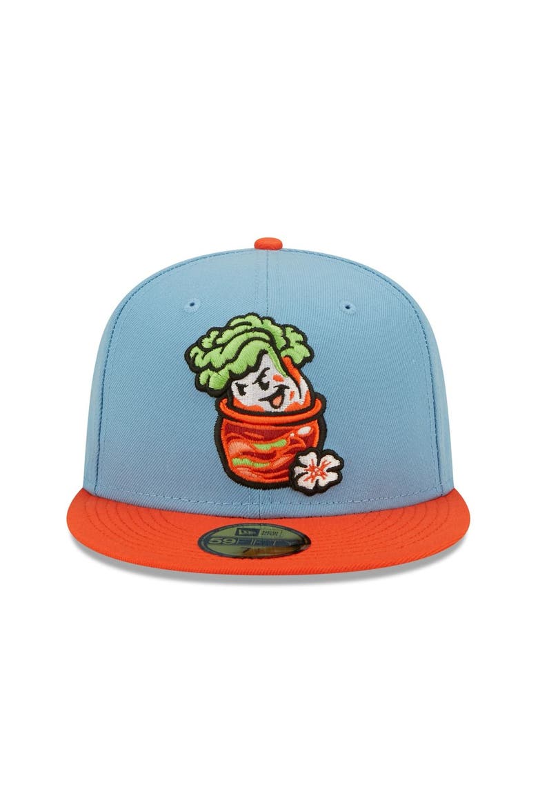 Men's New Era Light Blue Montgomery Biscuits Montgomery Kimchi Theme Night 59FIFTY Fitted Hat, Alternate, color, Light Blue