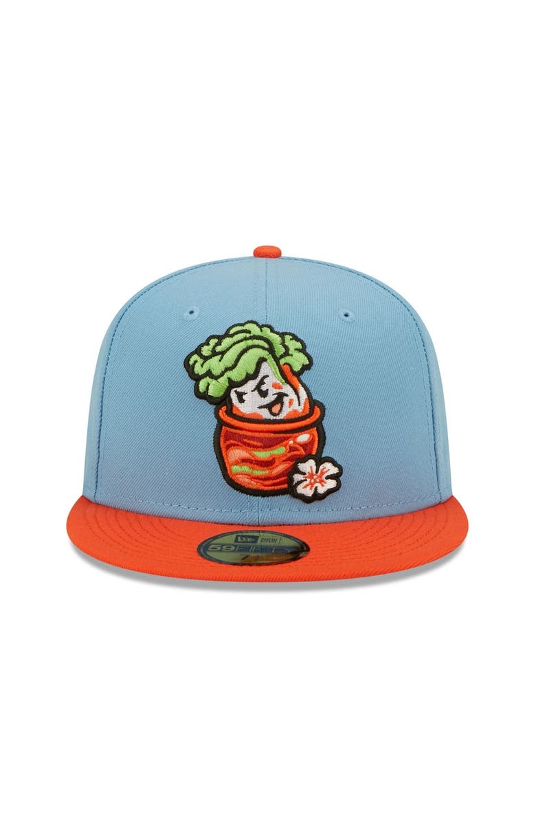 New Era Men's New Era Light Blue Montgomery Biscuits Montgomery Kimchi Theme Night 59FIFTY Fitted Hat, Alternate, color, 